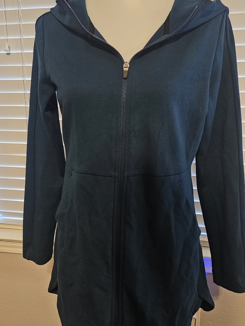 Danskin Dark Teal Full-Zip Hooded Top